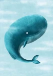 Uśmiechnięty wieloryb - plakat dla dziecka