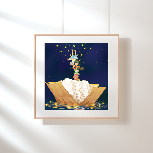 Plakat z onigiri dla nastolatki interesującej się kulturą i kuchnią japońską.