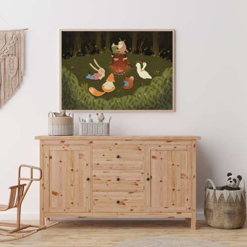 Leśne zwierzątka plakat dziecko zielony.png