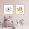kawaii plakat pokój dziecka grzybek rybka niepowtarzalne azjatycki
