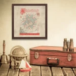Mapa polarna - plakat w stylu vintage