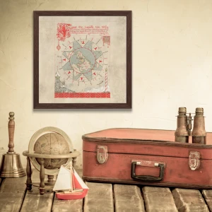Mapa polarna - plakat w stylu vintage