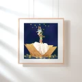 Plakat z onigiri dla nastolatki interesującej się kulturą i kuchnią japońską.