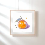 Mandarynka i króliczek w stylu kawaii - plakat dla nastolatki
