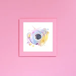 Szczęśliwa rybka w stylu kawaii - plakat dla dziecka