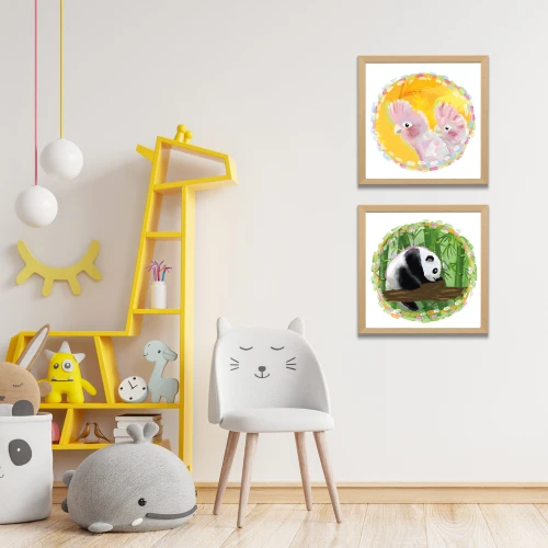 Panda plakat zestaw 2 plakatów dla dzieci dżungla.png