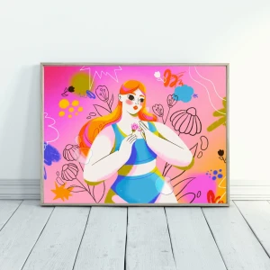 Girl flower - plakat do pokoju nastolatki