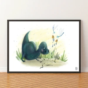 Dinozaur ogrodnik - plakat do pokoju dziecka