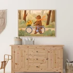 Niedźwiedź na rowerze - plakat dla dzieci 